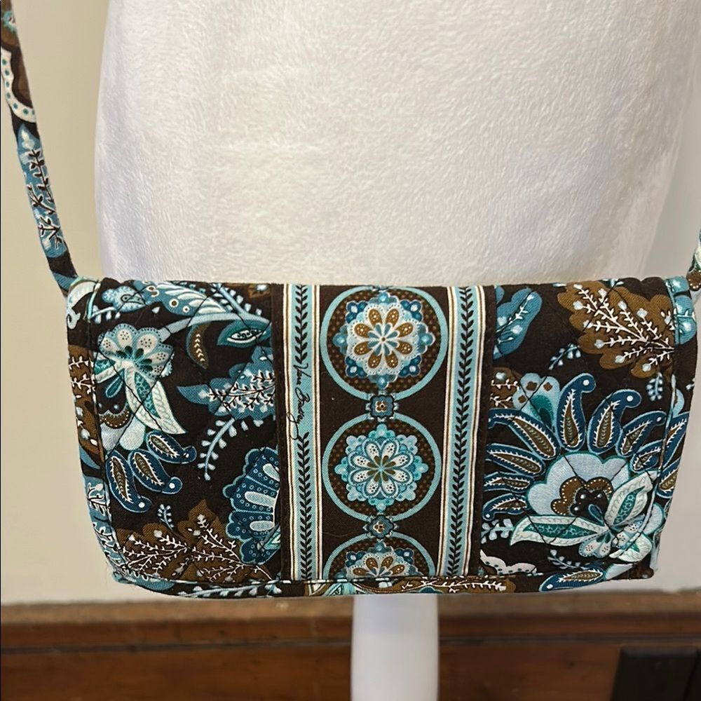 Vera Bradley small brown blue Floral Patterned Shoulder Bag OS NWOT